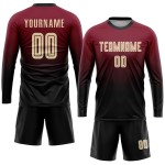 Maglia da calcio personalizzata Crimson Cream-Black Sublimation Fade Fashion Uniform
