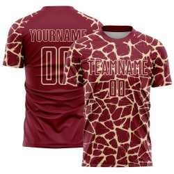Maglia da calcio personalizzata Crimson Cream Abstract Network Splash Sublimazione Uniforme da calcio