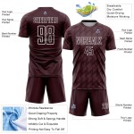 Maglia da calcio personalizzata marrone bianca con stampa a sublimazione