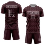 Maglia da calcio personalizzata marrone bianca con stampa a sublimazione