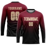Maglia da calcio personalizzata Crimson Cream-Black Sublimation Fade Fashion Uniform