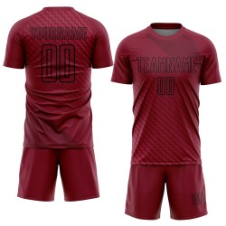 Maglia da calcio personalizzata Crimson Black Geometric Shapes Sublimation Maglia da calcio personalizzata Crimson Black Geometric Shapes Sublimation