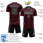 Maglia da calcio personalizzata Crimson Black-White con forme geometriche astratte stampate a sublimazione