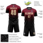 Maglia da calcio personalizzata Crimson Cream-Black Sublimation Fade Fashion Uniform