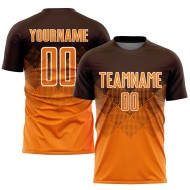 Maglia da calcio personalizzata Brown Bay Orange-White Sublimation Uniform