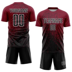 Maglia da calcio personalizzata Crimson Black-White Abstract Fragment Art Sublimation Uniform Maglia da calcio personalizzata Crimson Black-White Abstract Fragment Art Sublimation Uniform